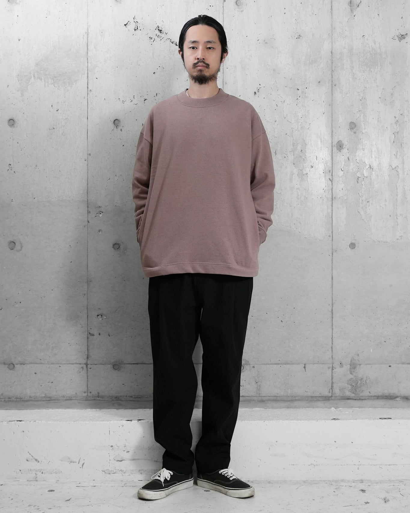 HIGH NECK LONG SLEEVE T/SMOKY PINK