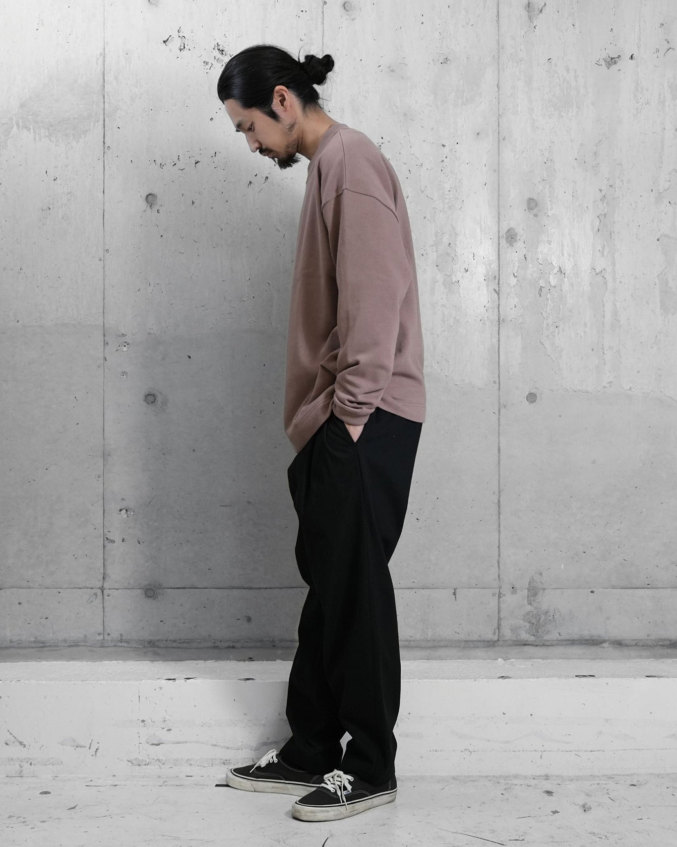 HIGH NECK LONG SLEEVE T/SMOKY PINK