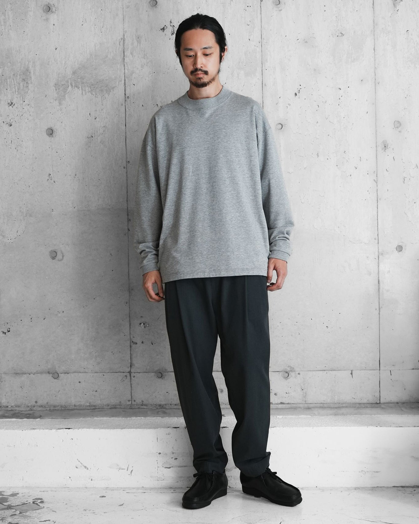 HIGH NECK LONG SLEEVE T / LOOP BACK