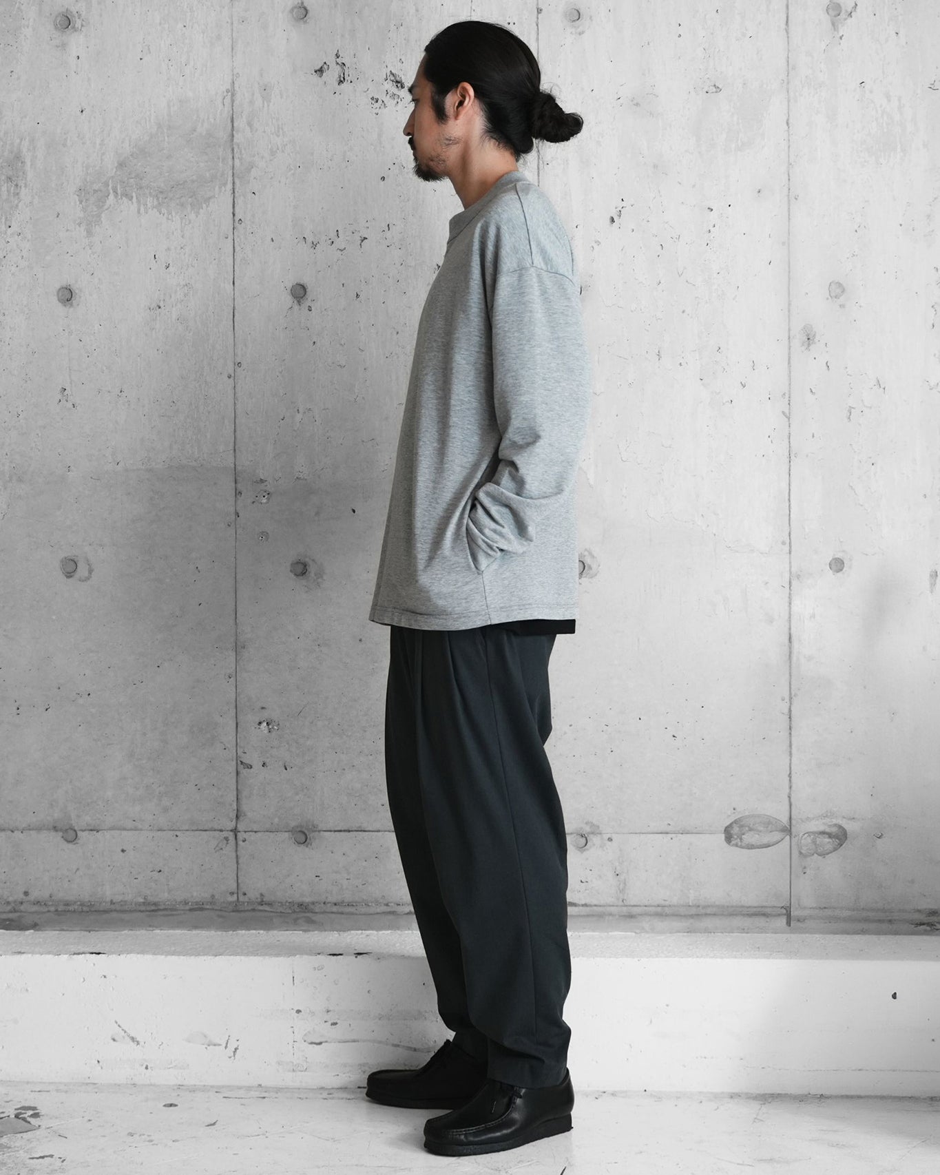 HIGH NECK LONG SLEEVE T / LOOP BACK
