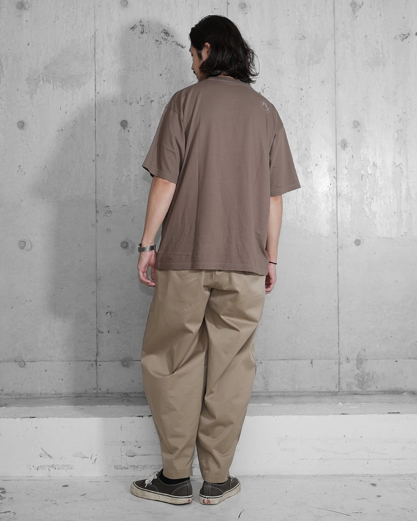GARMENT DYED COTTON RAYON T / MOCHA