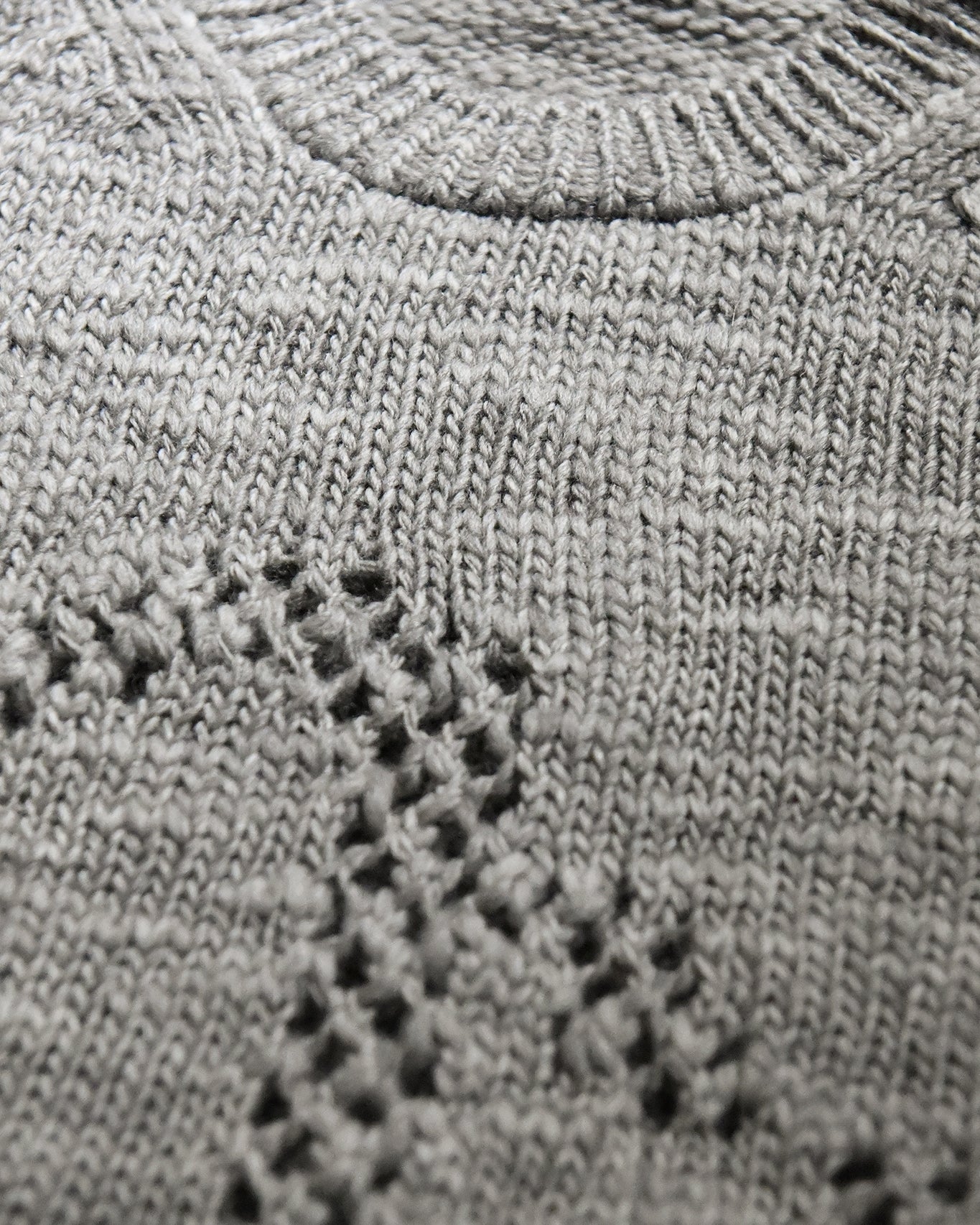 SLUB YARN MESH LOGO KNIT