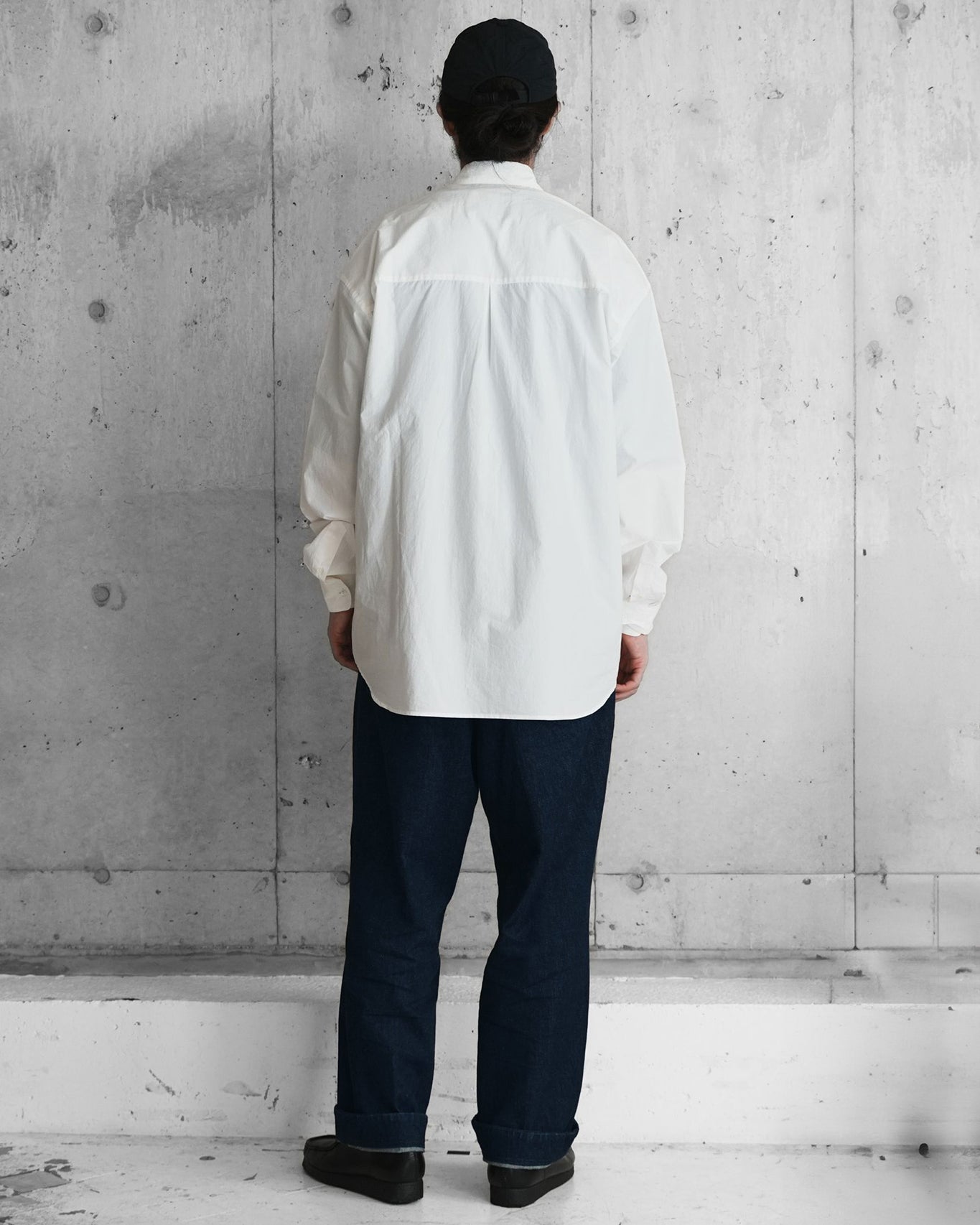 PIN TUCK DENIM TROUSERS