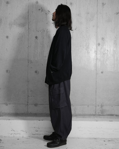 PLEATED CARGO TROUSERS / BLACKBERRY