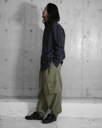 PLEATED CARGO TROUSERS / PISTACHIO GREEN