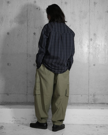 PLEATED CARGO TROUSERS / PISTACHIO GREEN