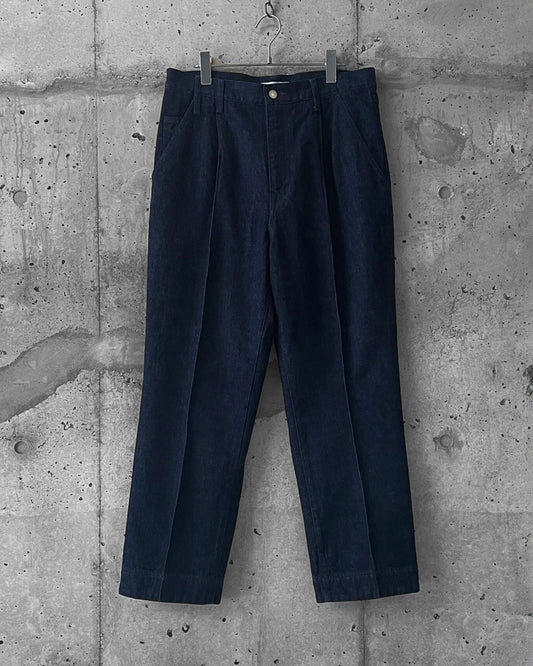 PIN TUCK DENIM TROUSERS