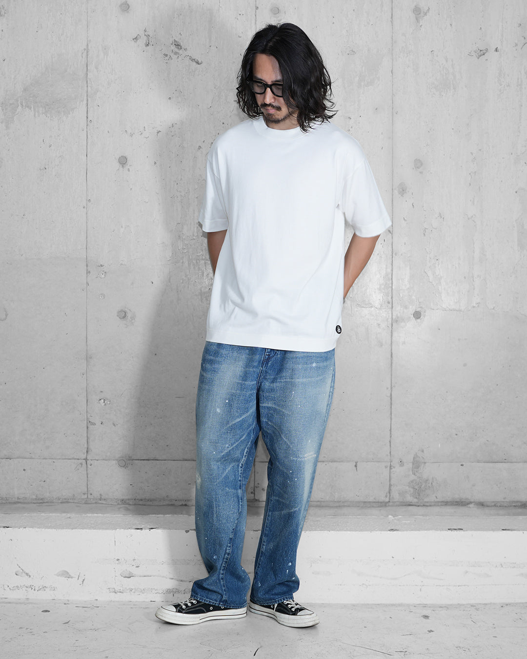 WIDE TAPERED DENIM TROUSERS mù_lab.#007 | 日常に馴染む上品な