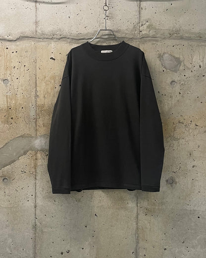 HIGH NECK LONG SLEEVE T / OVERDYED C/W LOOP BACK