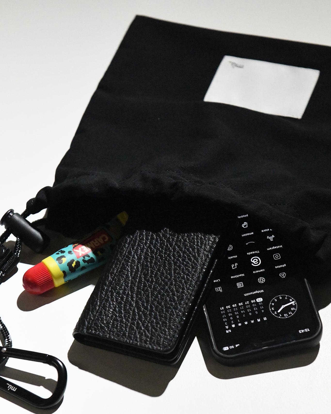DRAWSTRING MINI BAG / BLACK