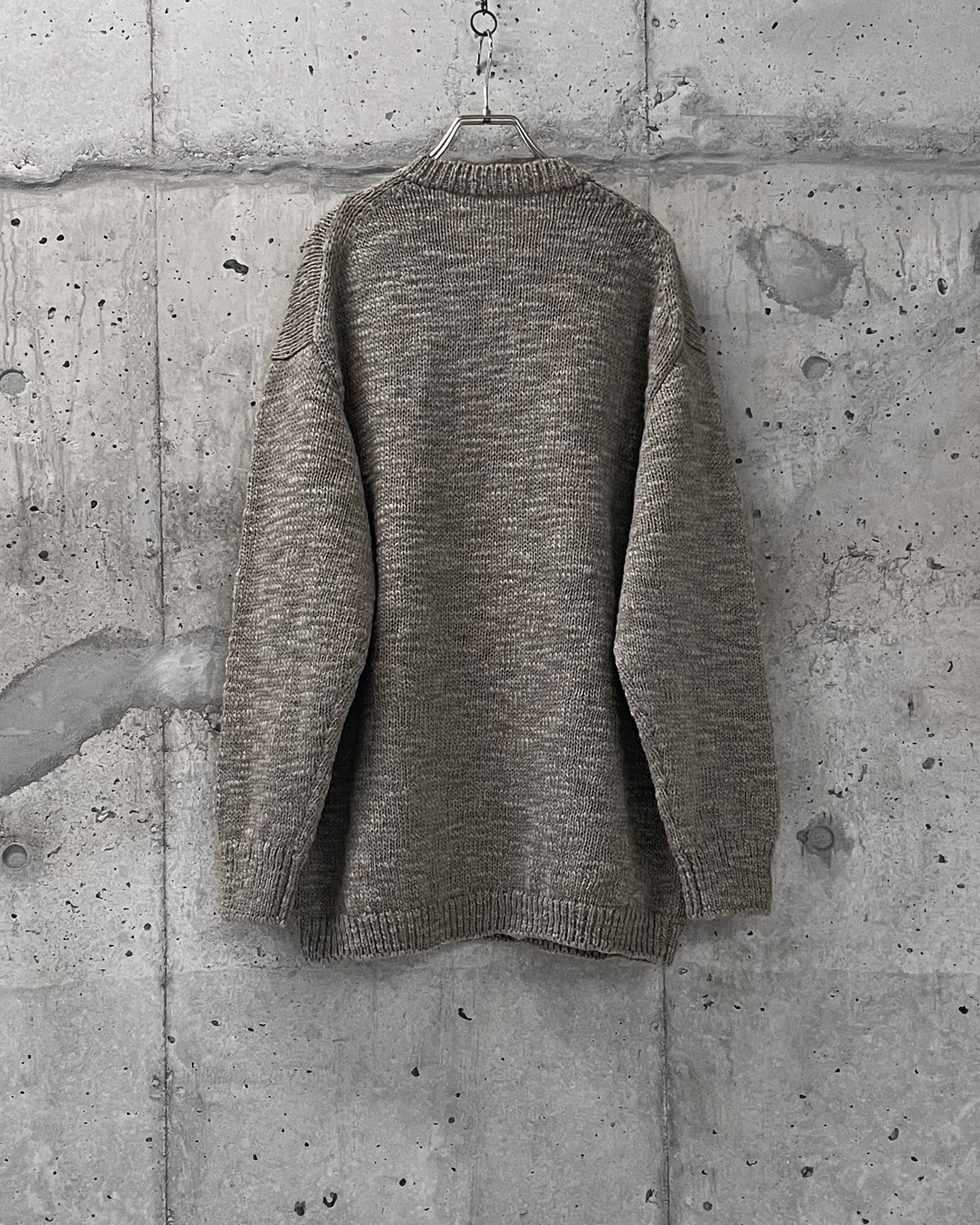 SLUB YARN MESH LOGO KNIT