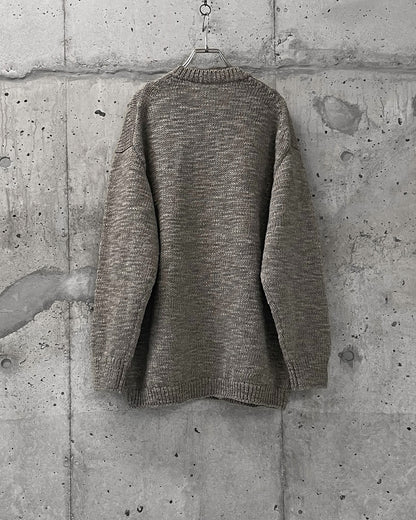 SLUB YARN MESH LOGO KNIT