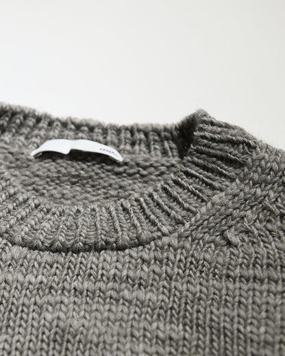 SLUB YARN MESH LOGO KNIT