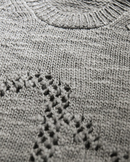 SLUB YARN MESH LOGO KNIT