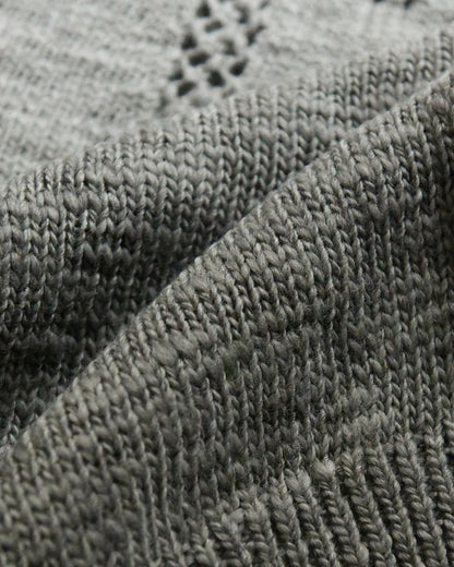 SLUB YARN MESH LOGO KNIT