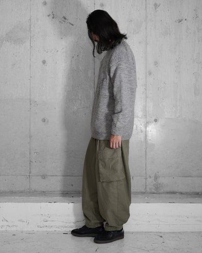 SLUB YARN MESH LOGO KNIT