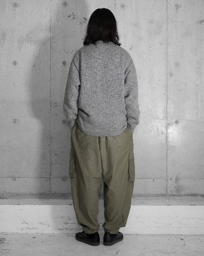 SLUB YARN MESH LOGO KNIT