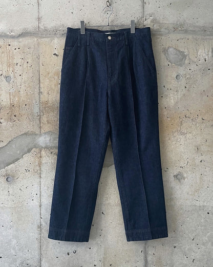 PIN TUCK DENIM TROUSERS