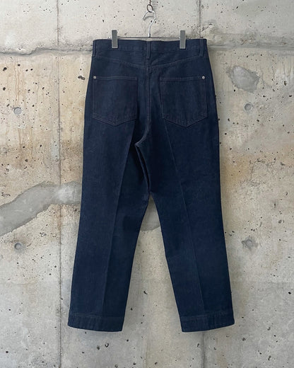 PIN TUCK DENIM TROUSERS