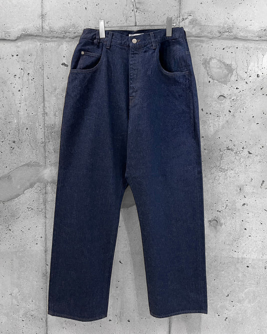 WIDE TAPERED DENIM TROUSERS
